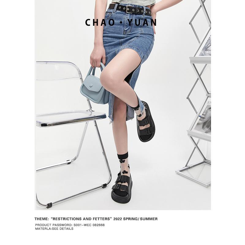 Super Yuan Platform Sandals Women's 2025 Autumn New Internet Celebrity Platform Casual Versatile Student Flat Sports Roman Shoes