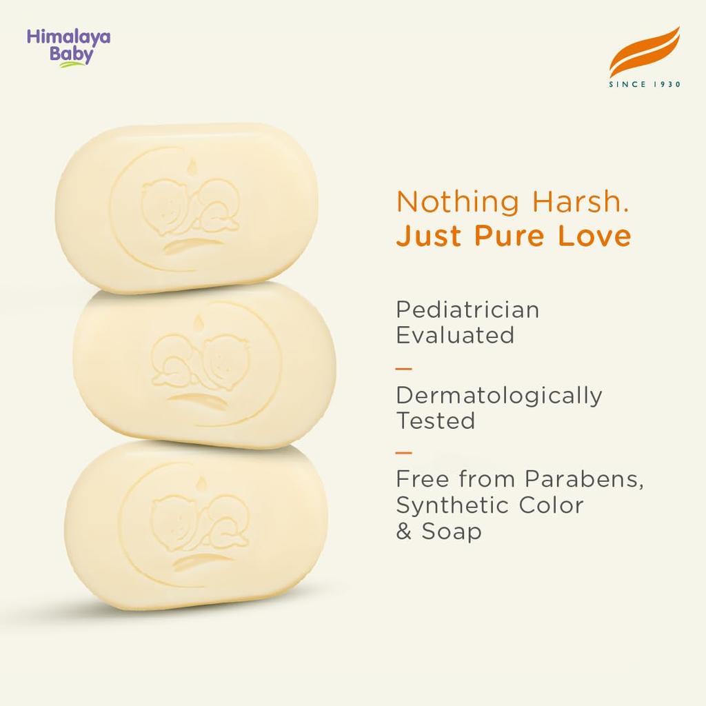 Himalaya Детское мыло с чистым коровьим топленым маслом и алоэ вера, нежное мыло без мыла для чувствительной кожи новорожденных, 125 г упаковка 1 шт.