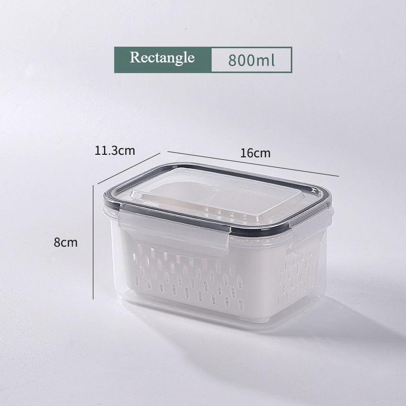 Refrigerator Storage Fridge Organizer Fresh Vegetable Fruit Boxes Drain Basket Storage Containers Pantry Kitchen Organizer( Round/Square/Rectangle)