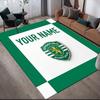 Custom Name,Sporting CP Home Sofa Decoration for Living Room & Bedroom, Non‑Slip Play Flannel Floor Mat for Game Room