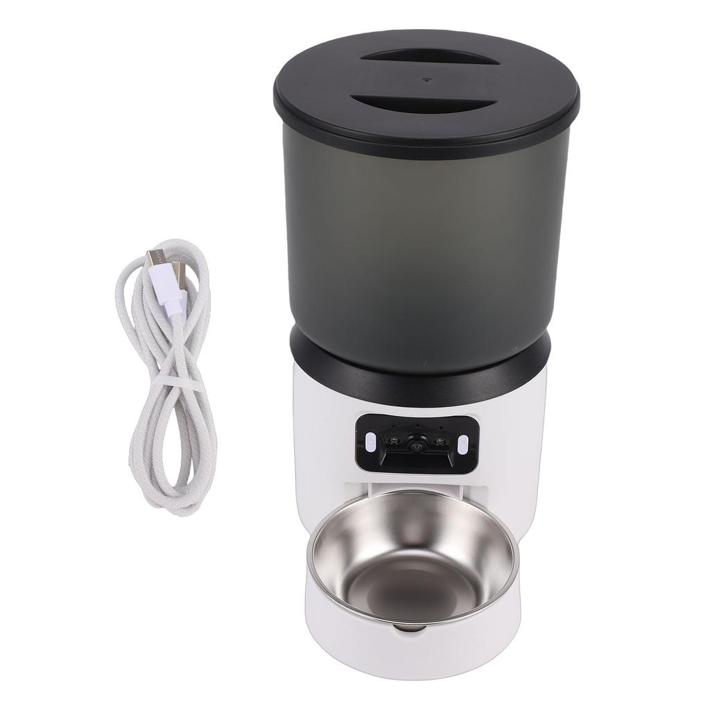 Automatic Pet Feeder with 180 degrees Wide Angle HD Camera APP 2.4GHz 5GHz WiFi 4L Timed Pet Food Dispenser for Cats Dogs