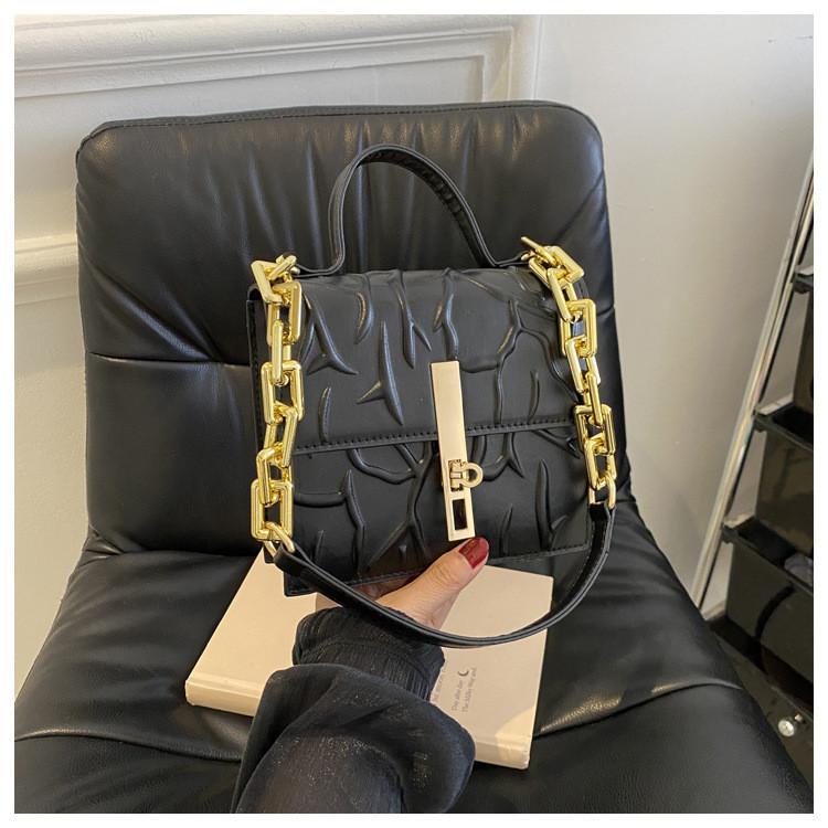 Fashionable Urban Style Pu Leather Crossbody Bag With Chain Soft Small Handbag In Multiple Colors
