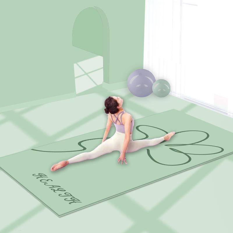Коврик для фитнес-йоги с амортизацией и звукоизоляцией — идеально подходит для мужчин и женщин, в комплект входят скакалка и ремни