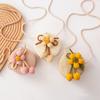 Handmade Woven Straw Bag Flower Shape Messenger Bag New Storage Basket  Children
