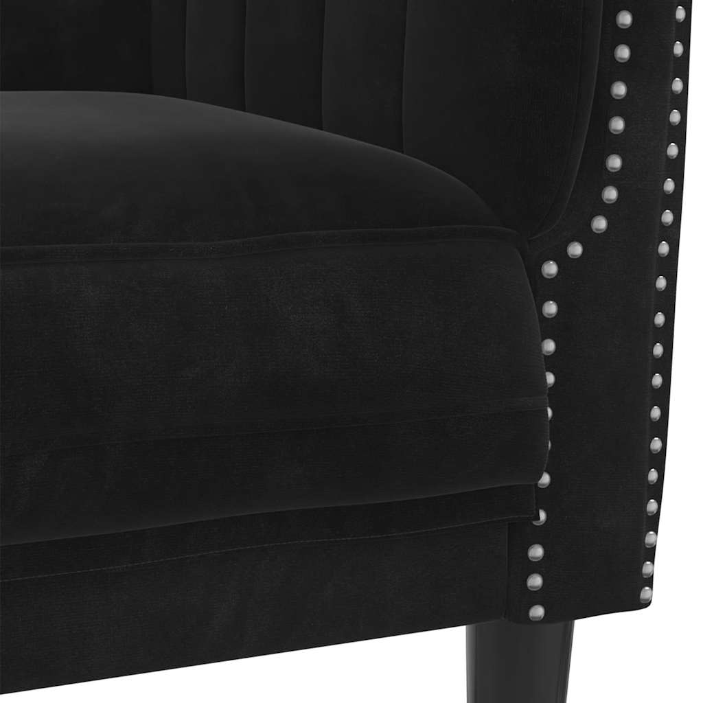 2 Seater Sofa in Black Velvet
