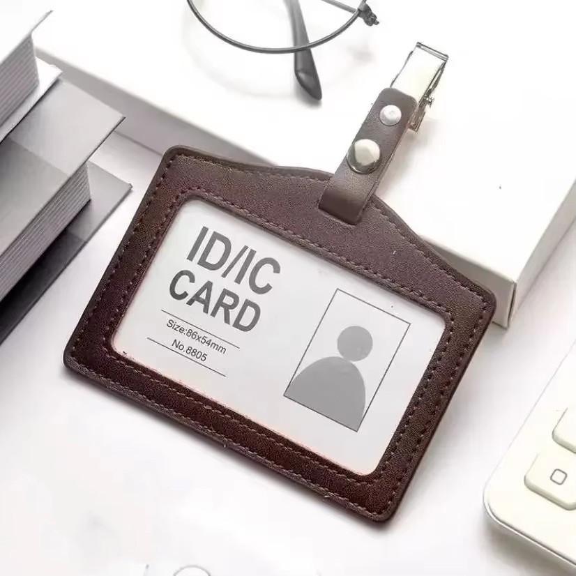 Горизонтальный вертикальный чехол для удостоверения личности из натуральной кожи для удостоверения личности медсестры, держатель для кредитной карты, держатель для бейджа, чехол для карты