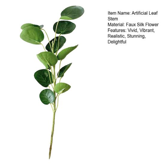 Artificial Green Leaves Stem Fake Greenery Leaves Branch Faux Plants Spray for DIY Wedding Bouquet Table Centerpieces Vase Filler Home Indoor Decor