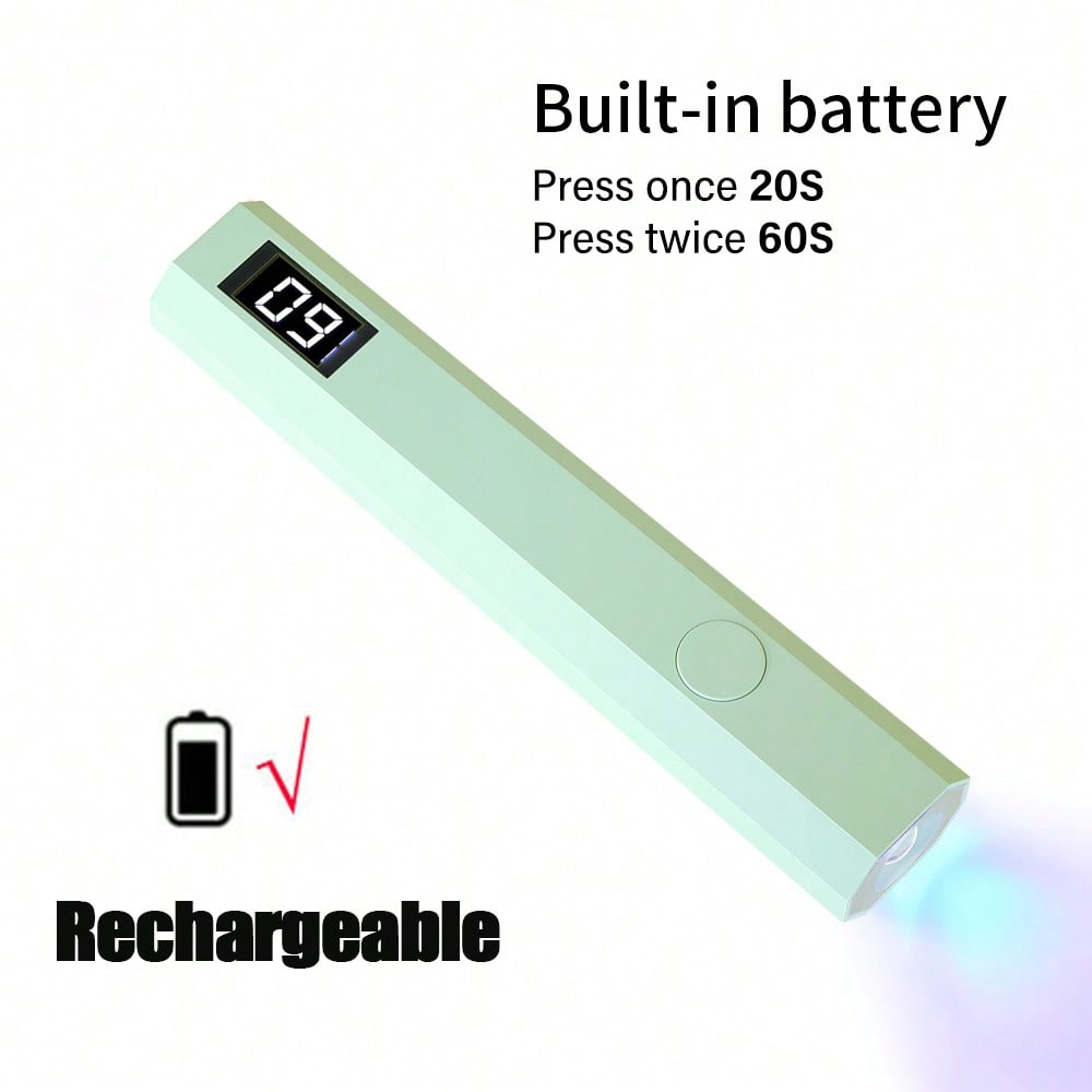 Мини-лампа для сушки ногтей УФ-светодиодная, с питанием от USB и цифровым таймером, для всех гелей для ногтей
