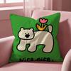 Happy Dog Cushion Cover Multi-Scene Pillow Cover for Home & Car - Reversible, Soft & Durable for Daily Use