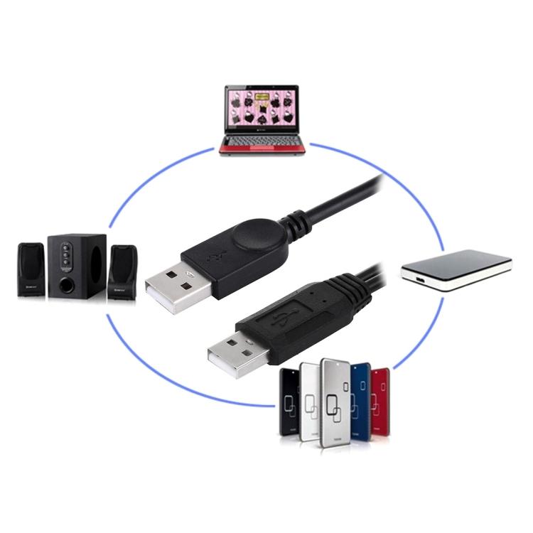 2 в 1 USB 2.0 штекер на 2 двойных USB-кабеля для компьютера/ноутбука, длина: 50см