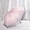 New Sand Edge Lace Ten Bone Double Sun Umbrella Thickened Vinyl Parasol Weather Rain Folding Umbrella Women