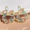 ZAKOL Geometric Colorful Crystal Zircon Circle Earrings for Women Gorgeous Shiny CZ Party Accessories