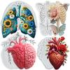Human Organs Silicone Mold Lung Heart Brain Skull Skeleton Fondant Molds Cake Decorating Tools Cupcake Topper Candy Sugar Craft Gum Paste Polymer Clay