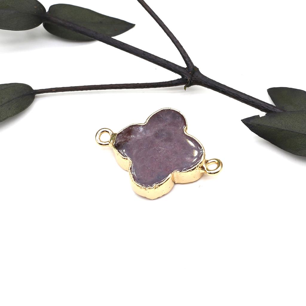 Necklace Connector Natural Stone Lapis Lazuli/Labradorite Quadrangle Connector For Jewelry Making DIY Necklace Bracelet Accessor