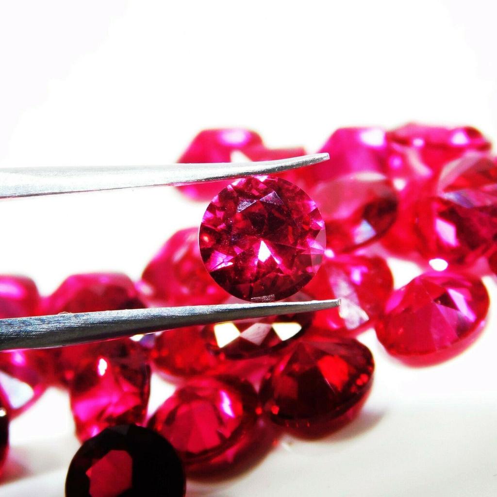 Natural Red Ruby Loose Gemstone 6x6 mm 1.25 ct Round Cut for Jewelry Making and Gem Collections