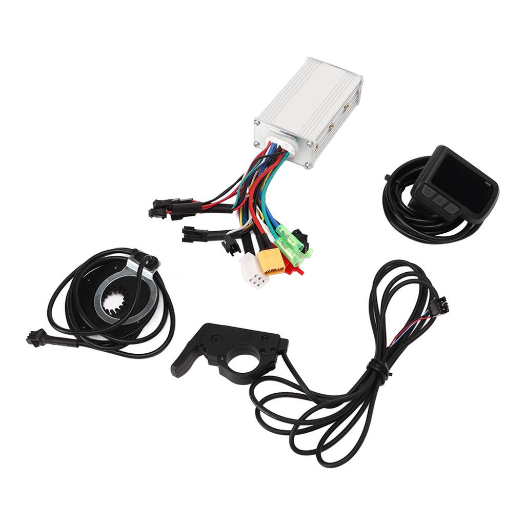 Комплект контроллера электродвигателя велосипеда, 3 режима, синусоидальная волна, 6-ламповый контроллер PAS, дроссельная заслонка большого пальца, ЖК-дисплей