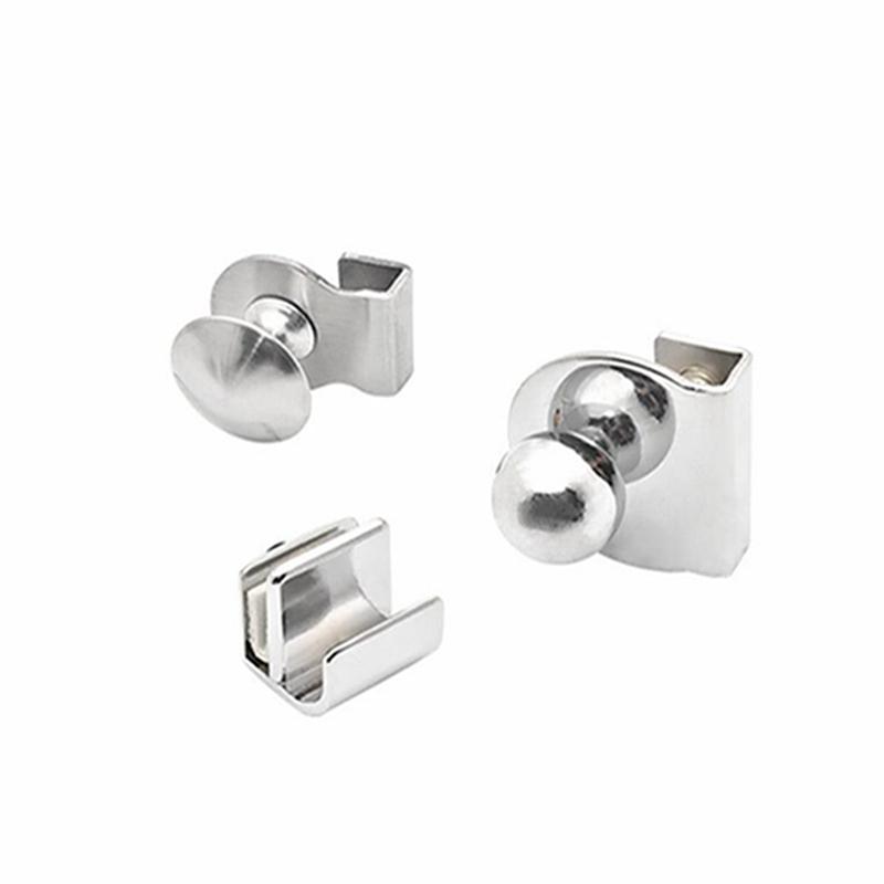 No Perforation Stainless Steel Glass Door Handle / Clamp / Clip for Office Glass Door