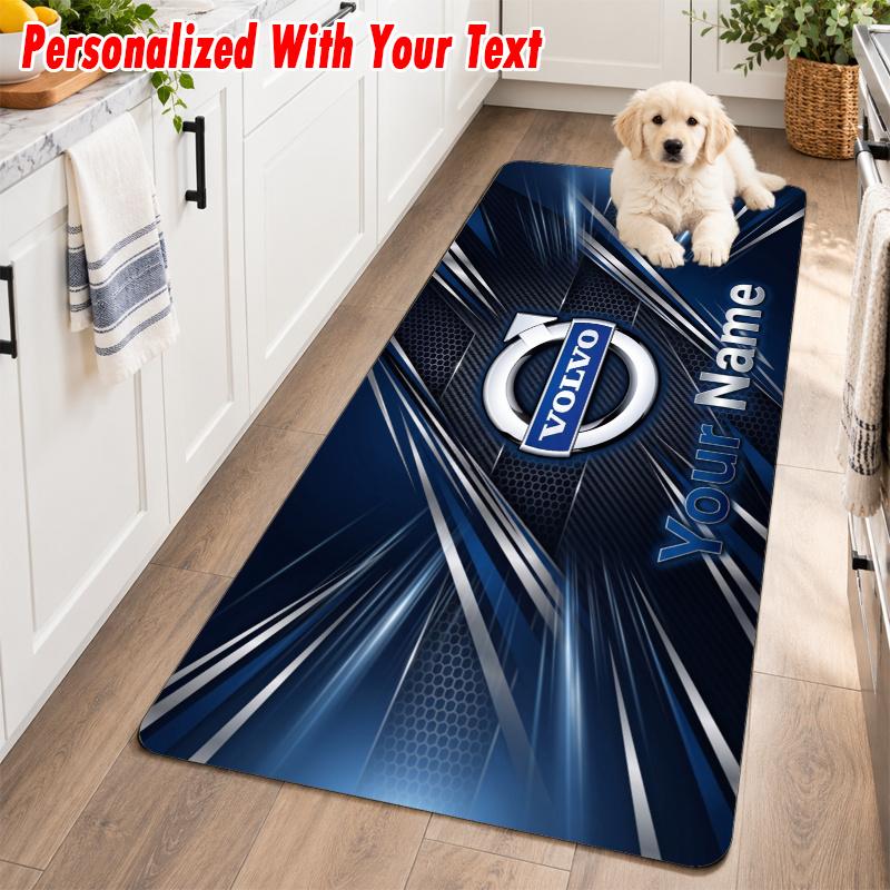 Volvo Trucks Custom Name Flannel Rug Kitchen Mat Non Slip Floor Carpet Personalized Home Decor