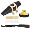 Alto Saxophone Mouthpiece Set with Mouthpiece Mute Neck and Saxophone Reed Accessories Cap, Silencer, Strap,