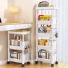 Portability Storages Cabinet Bookshelf Multifunctional Cart with Wheels Rack Slit Kitchen Storage Moistureproof Organizer Racks