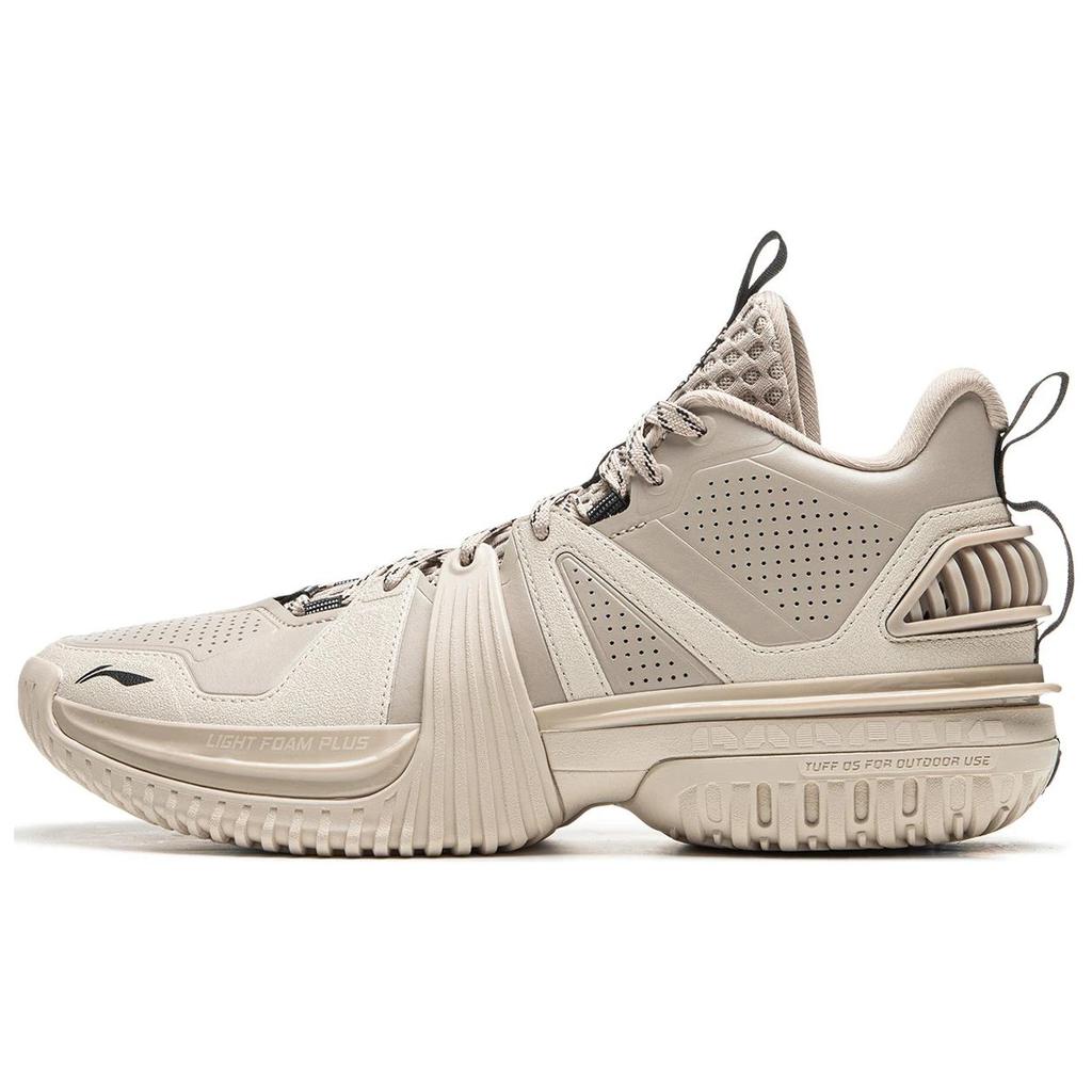 Li Ning Storm 2024 WNTR Амортизация Износостойкость Отскок Сцепление Высокие Баскетбольные Кроссовки Мужские Бежевые ABFU051-3