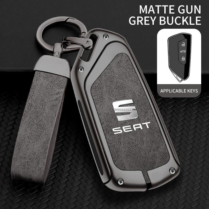 IFGU2 Alloy Leather Car Remote Key Protection Cover Shell For Seat FR Ateca IBIZA Leon Alhambra Arosa Exeo Cordobe Toledo Accessories