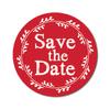 Darling Souvenir 1.6 Inches Round Classic White Wreath Save The Date Stickers Envelope Seals-45 Pcs