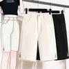 Большие размеры женские шорты брюки летние свободные джинсы короткие базовые шаровары с высокой талией однотонные брюки эластичный пояс
