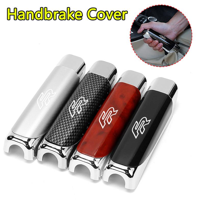 kncr9 Car Hand Brake Carbon Parking Brake Handbrake Grips Protection Cover For Seat Leon FR FR+ Cupra Ibiza Altea Exeo Formula Racing