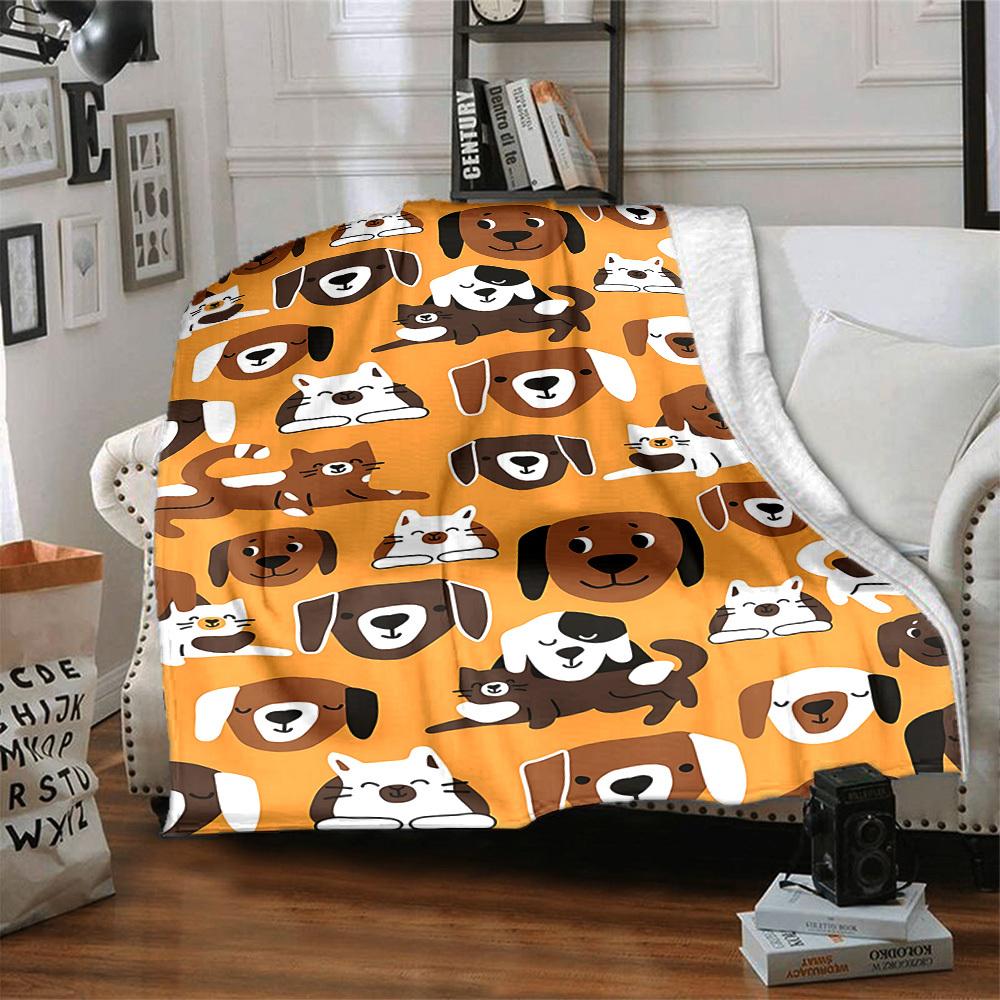 1pc Pets Animals Blanket, Lightweight Flannel Throw Blanket for Sofa, Bed, Travel, Camping, Living Room, Office, Couch, Chair, and Bed