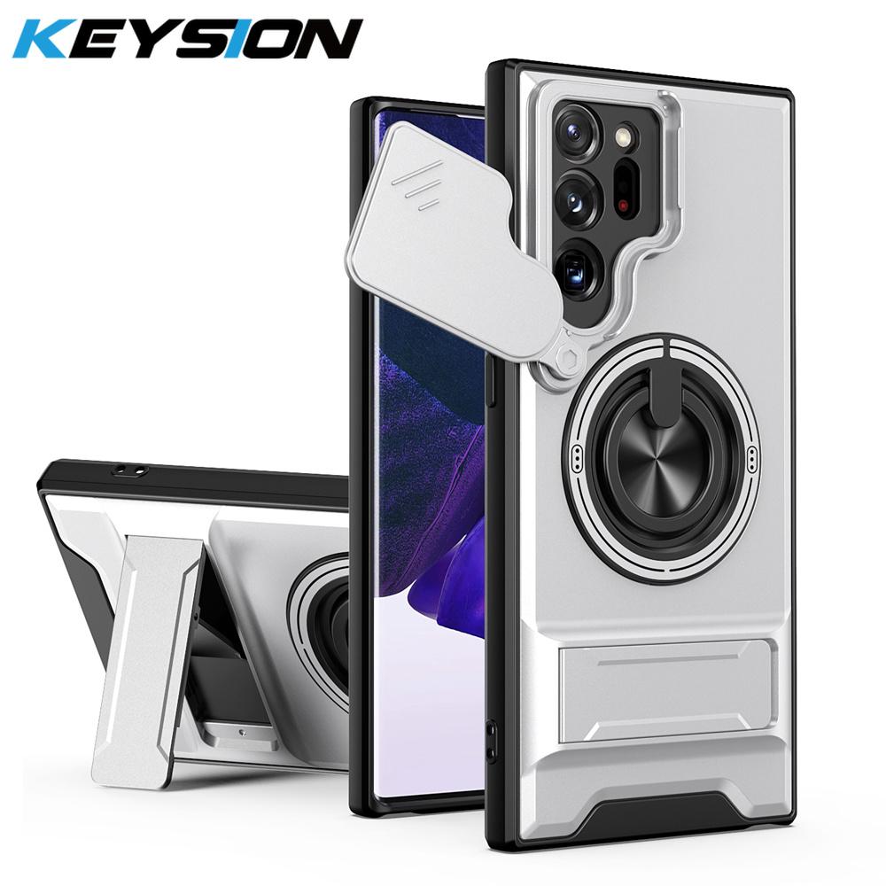 KEYSION Магнитный чехол для телефона Samsung Galaxy Note 20 Ultra 5G Защита объектива камеры сдвижной Подставка-книжка Ударопрочный чехол