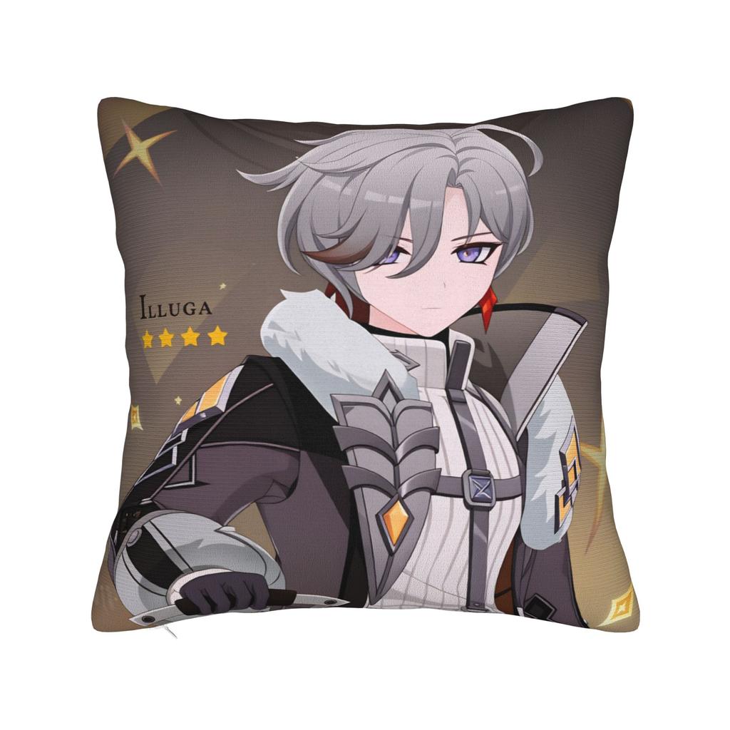 Genshin Impact Illuga Pillow Cover Game Novelty Pillow Case For Wedding Party Home Decor Custom Cushion Cover Gift