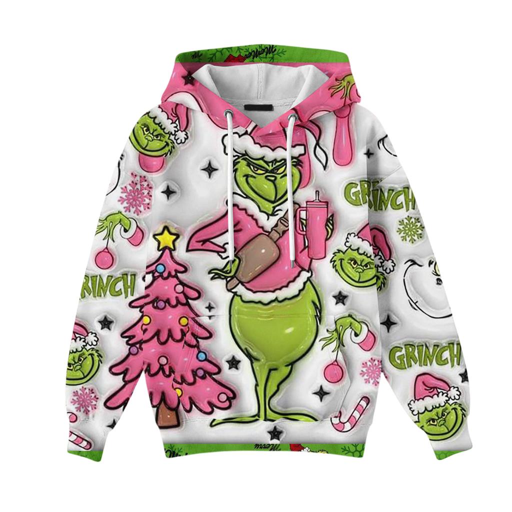 Christmas Hoodies For Women Funny Cute Printed Holiday Sweatshirt Winter Oversized Pullover Tops