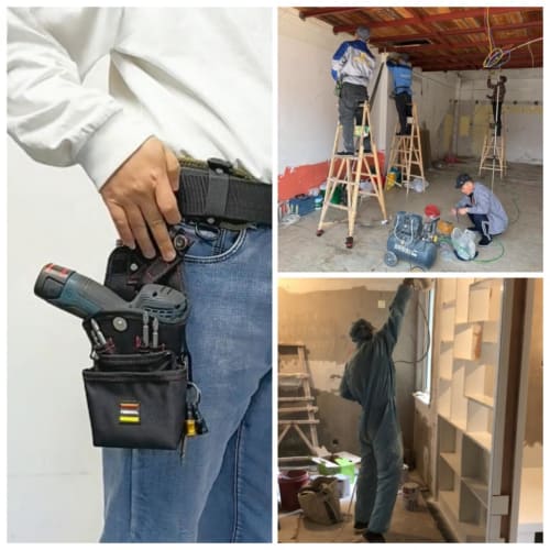 Tool Pouch, Nail Pouch, Power Drill Tool Holder with Detachable Tool Holder and Rotating Hook, Waterproof Oxford Cloth, Tool Drop Prevention, for DIY,