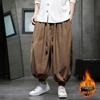 2024 Autumn/Winter Men's Chinese Style Plus Size Corduroy Harem Pants