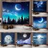 Tapestry Room Background Decoration Wall Hanging Starry Sky Moonlight Night Scene Background Hanging Cloth Home Decoration
