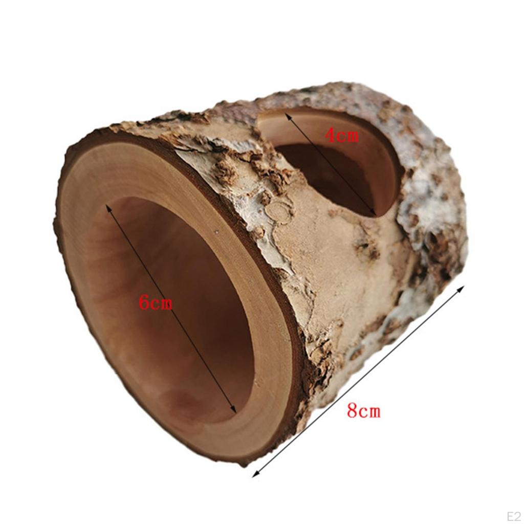 Small Animal Hideout, Wooden Hamster Tunnel, Exercise Dwarf Mice Chew Toy, Ferrets Rabbit Bed Tunnel