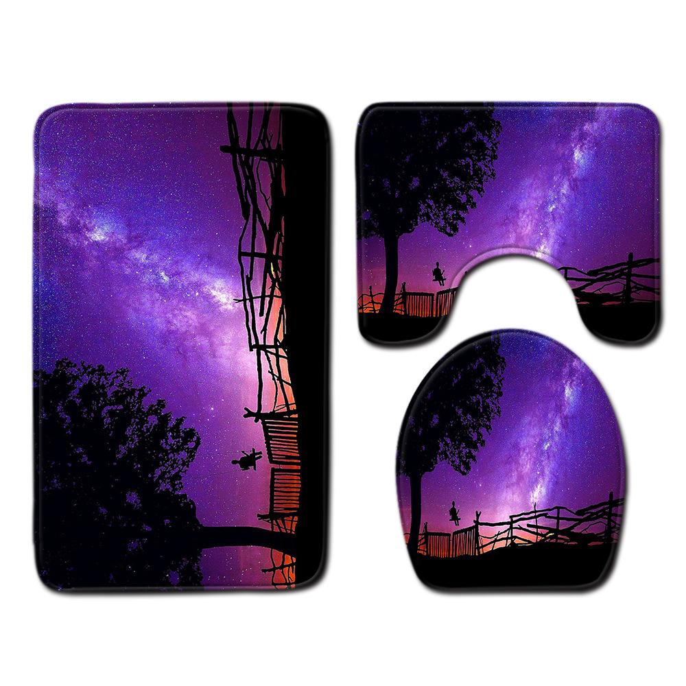 Star Bathroom Floor Mat Toilet Three-Piece Set