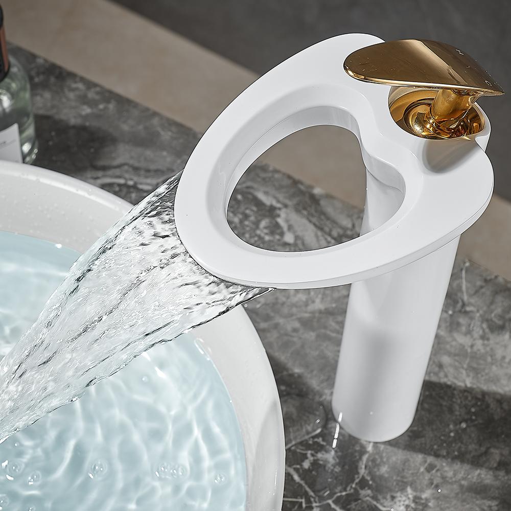 Смесители для раковины, современный серебряный смеситель для ванной комнаты, смесители-водопады, смесители для холодной и горячей воды на одно отверстие, смесители для раковины 855965