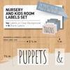 Hygge & Sage Nursery Organization and Kids Room Organization Label Stickers | 144 Clear Preprinted Stickers with Black Print | Easy to Remove Labels