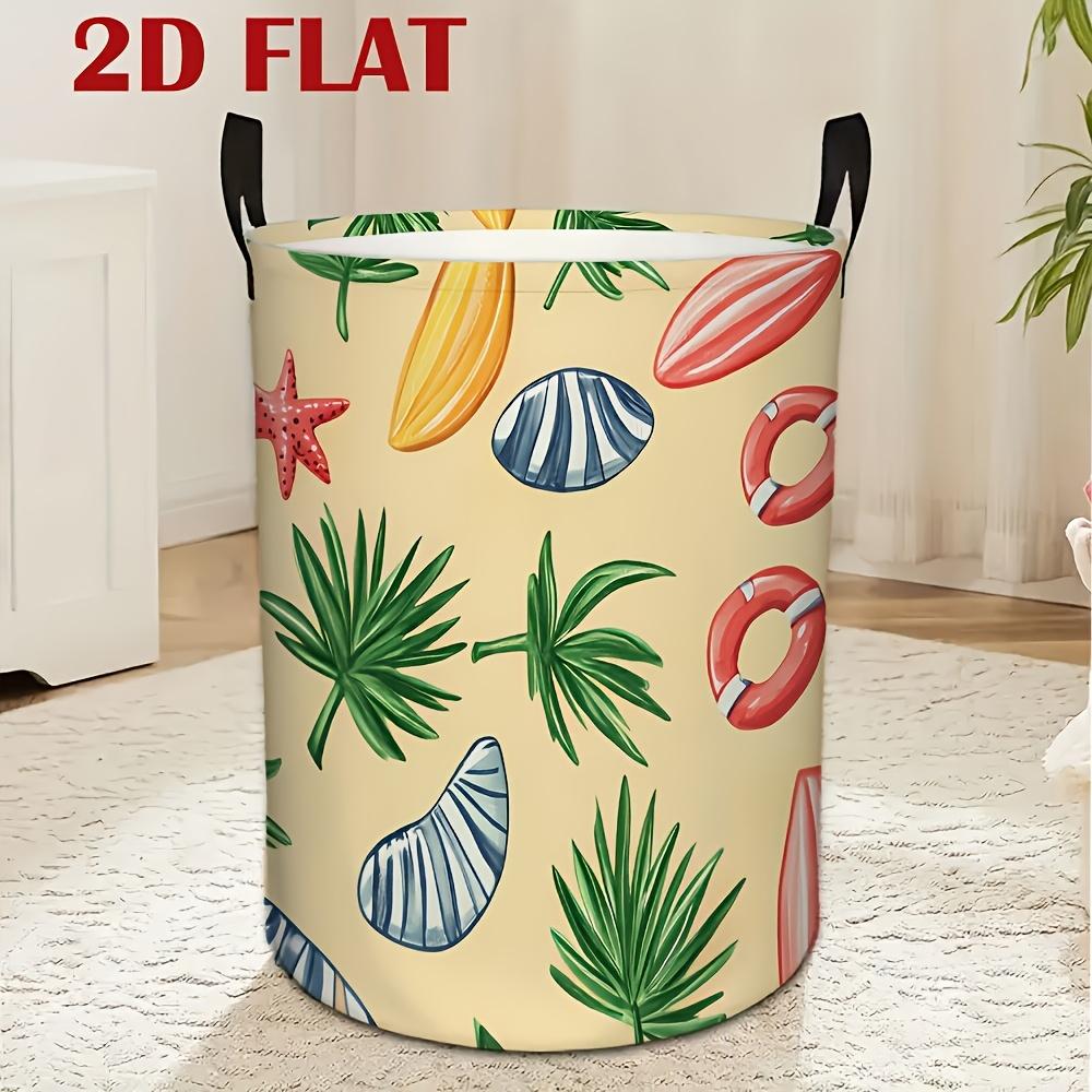 1pc, Seaside Pattern Storage Basket, Suitable for Bedroom Storage, Decorative And Functional Storage Basket, Dirty Clothes Basket, Laundry Baskets