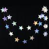 Laser Mirror Paper Star Dot Garland for Wedding Kids 1st Mermaid Birthday Party Decoration Baby Shower Christmas Hanging Banner