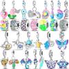 925 Sterling Silver Colorful Luminous Charms Bead Shell Turtle Butterfly Star Dangle Fit New Bracelets Diy Jewelry Marking 