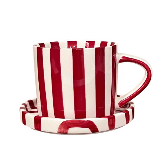 Винтажный керамический набор кофейной кружки и блюдца с ручкой, подходит для микроволновой печи и посудомоечной машины, чашки для эспрессо, подарок на свадьбу, годовщину, девичник