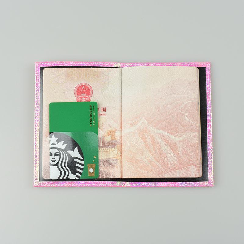 Shiny Passport Cover for Women Travel Card Ticket Passport Holder Case Cute Covers for Passport CLE