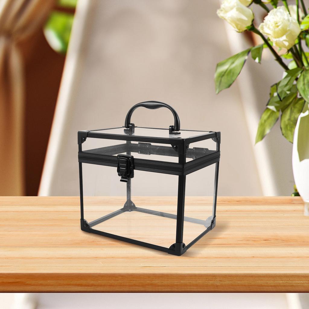 Виниловый ящик для хранения пластинок с ручкой для переноски Акриловый органайзер для альбомов для защиты от пыли и транспортировки в гостиной кабинете