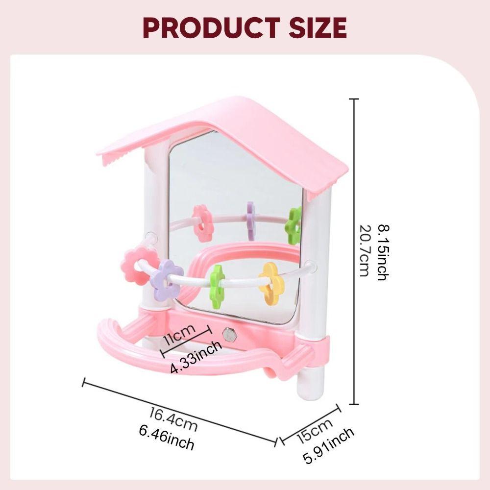 Anti-slip Bird Mirror with Perch Bite-resistance Bird Mirror for Cage Bird Cage Toys  Outdoor