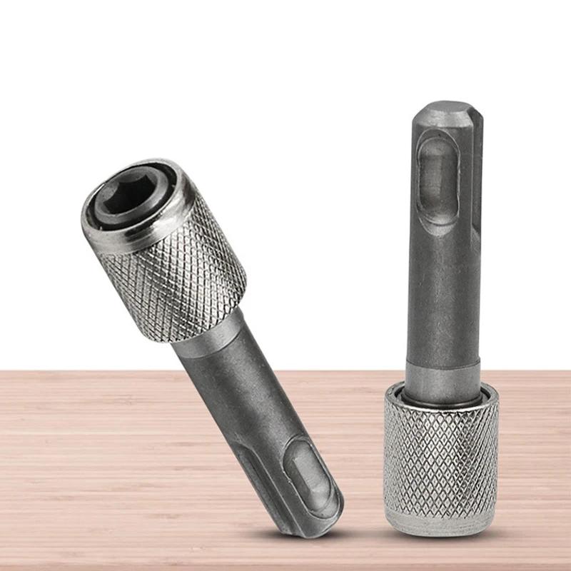 Heavy Duty SDS Plus to 1/4 Hex Adapter Converter - Secure Socket & Bit Holder for Electric Hammer Drills & Impact Drivers