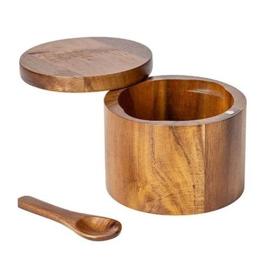 Солонка из акации, коробка для приправ, перечница с магнитной вращающейся крышкой, банка для специй на кухне, бутылка для приправ, коробка для соли