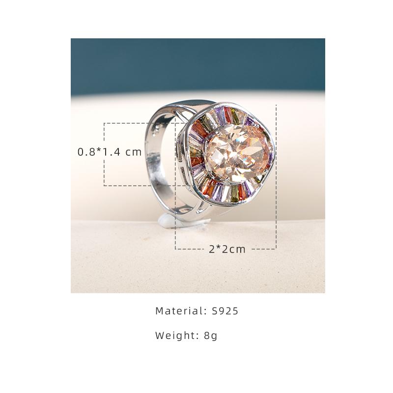 BELLA BOX Обручальное кольцо с драгоценным камнем для женщин, серебряное женское кольцо, преувеличенное серебряное украшение на руку, подарок на свадьбу, вечеринку